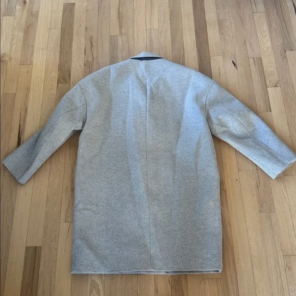 GAP NEW Drop Shoulder Gray and White Wool Blend Coat M - Picture 9 of 11